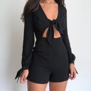 Intermix winter knot romper black